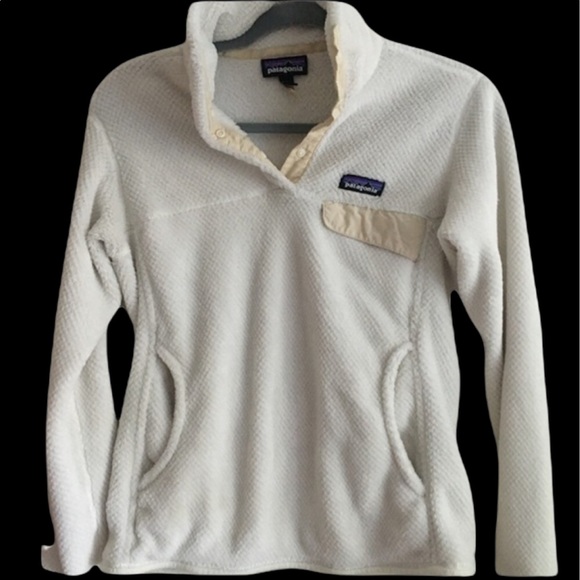 White patagonia fleece pullover size small - Picture 2 of 4